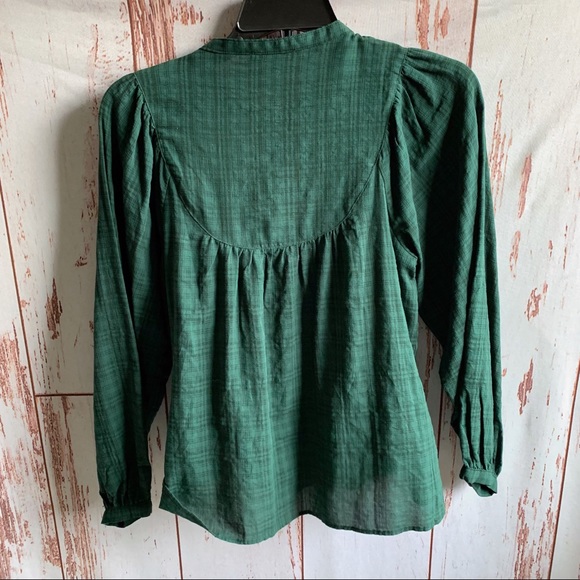 MADEWELL Evergreen Boho Plaid Button Down Top - Picture 4 of 5